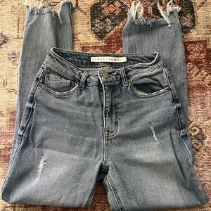 Tinseltown Women's Blue Distressed Jeans